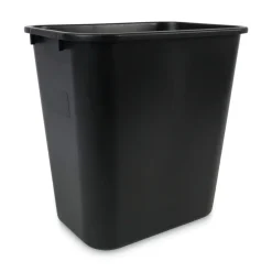 Boardwalk 28 qt. Plastic Soft-Sided Wastebasket - Black