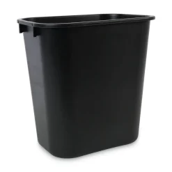 Boardwalk 14 qt. Plastic Soft-Sided Wastebasket - Black