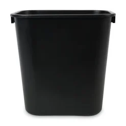 Boardwalk 14 qt. Plastic Soft-Sided Wastebasket - Black