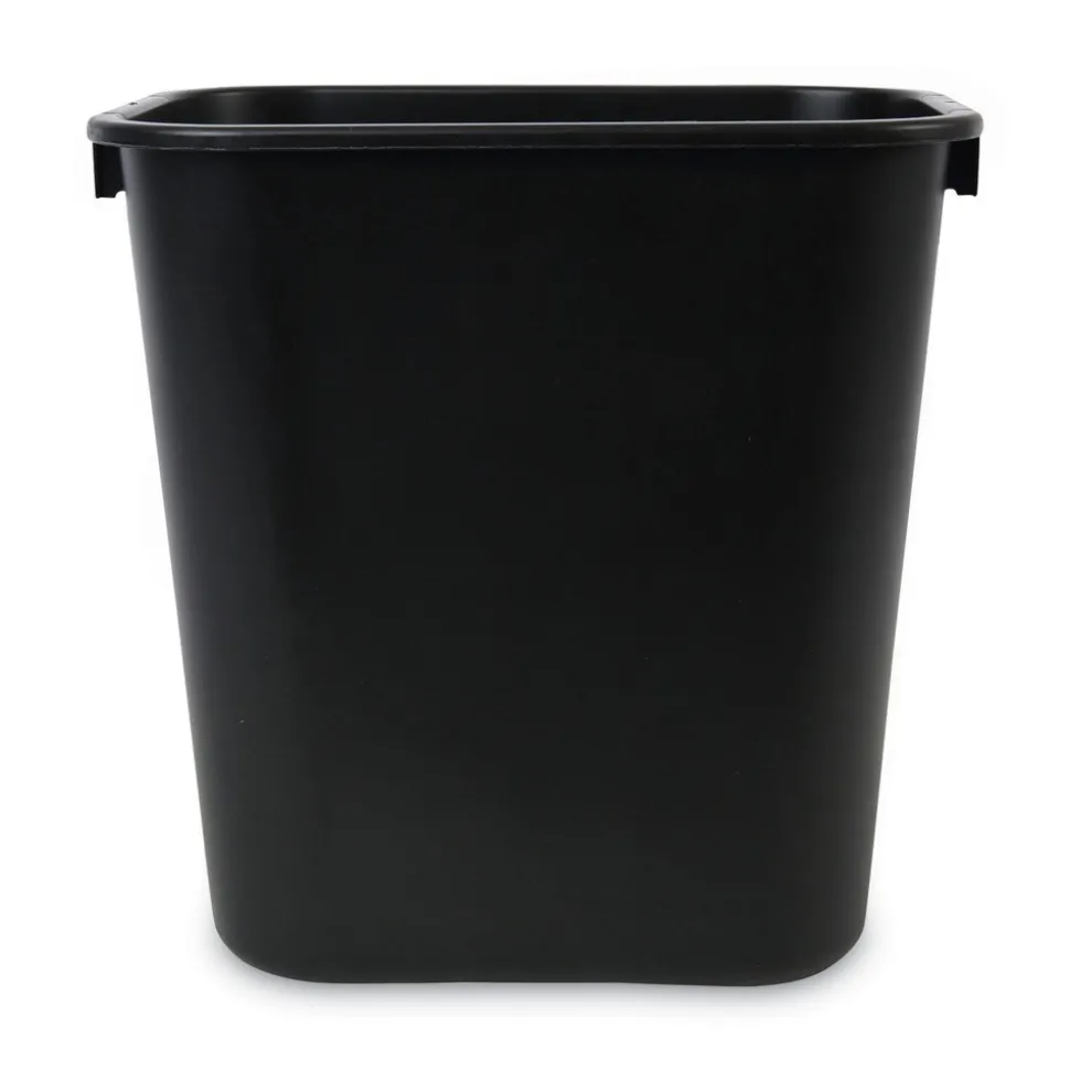 Boardwalk 14 qt. Plastic Soft-Sided Wastebasket - Black