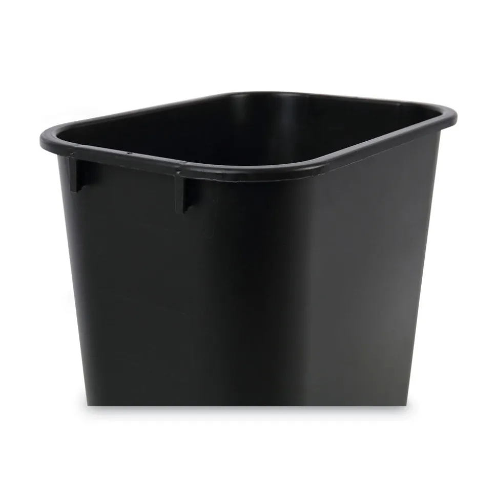 Boardwalk 14 qt. Plastic Soft-Sided Wastebasket - Black
