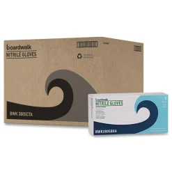 Boardwalk 380 Series 4 mil Thick 9.5 in. Long Powder-Free Disposable General-Purpose Nitrile Gloves - Small, Blue (100/Box, 10 Boxes/Carton)