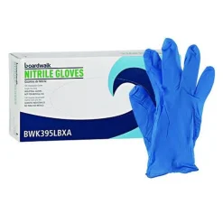 Boardwalk 395 Series 5 mil Thick 9.5 in. Long Powder-Free Disposable General-Purpose Nitrile Gloves - Large, Blue (1000/Carton)