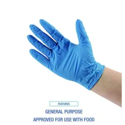 Boardwalk 395 Series 5 mil Thick 9.5 in. Long Powder-Free Disposable General-Purpose Nitrile Gloves - Large, Blue (1000/Carton)