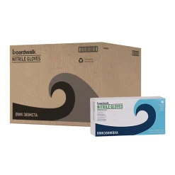 Boardwalk 380 Series 4 mil Thick 9.5 in. Long Powder-Free Disposable General-Purpose Nitrile Gloves - Medium, Blue (100/Box, 10 Boxes/Carton)