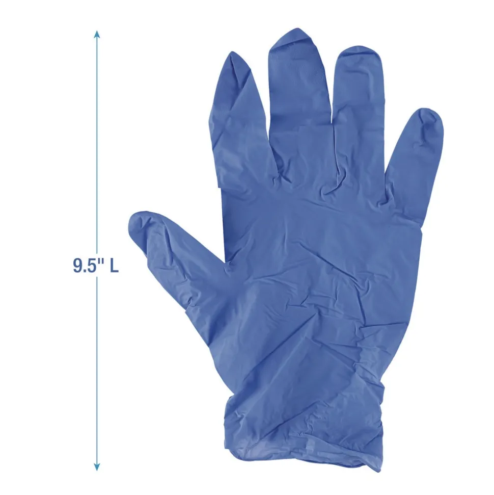 Boardwalk 380 Series 4 mil Thick 9.5 in. Long Powder-Free Disposable General-Purpose Nitrile Gloves - Extra Large, Blue (100/Box)