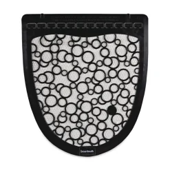 Boardwalk 17.5 x 20 Slip-Resistant Disposable Urinal Floor Mat 2.0 - Black/White (6/Carton)