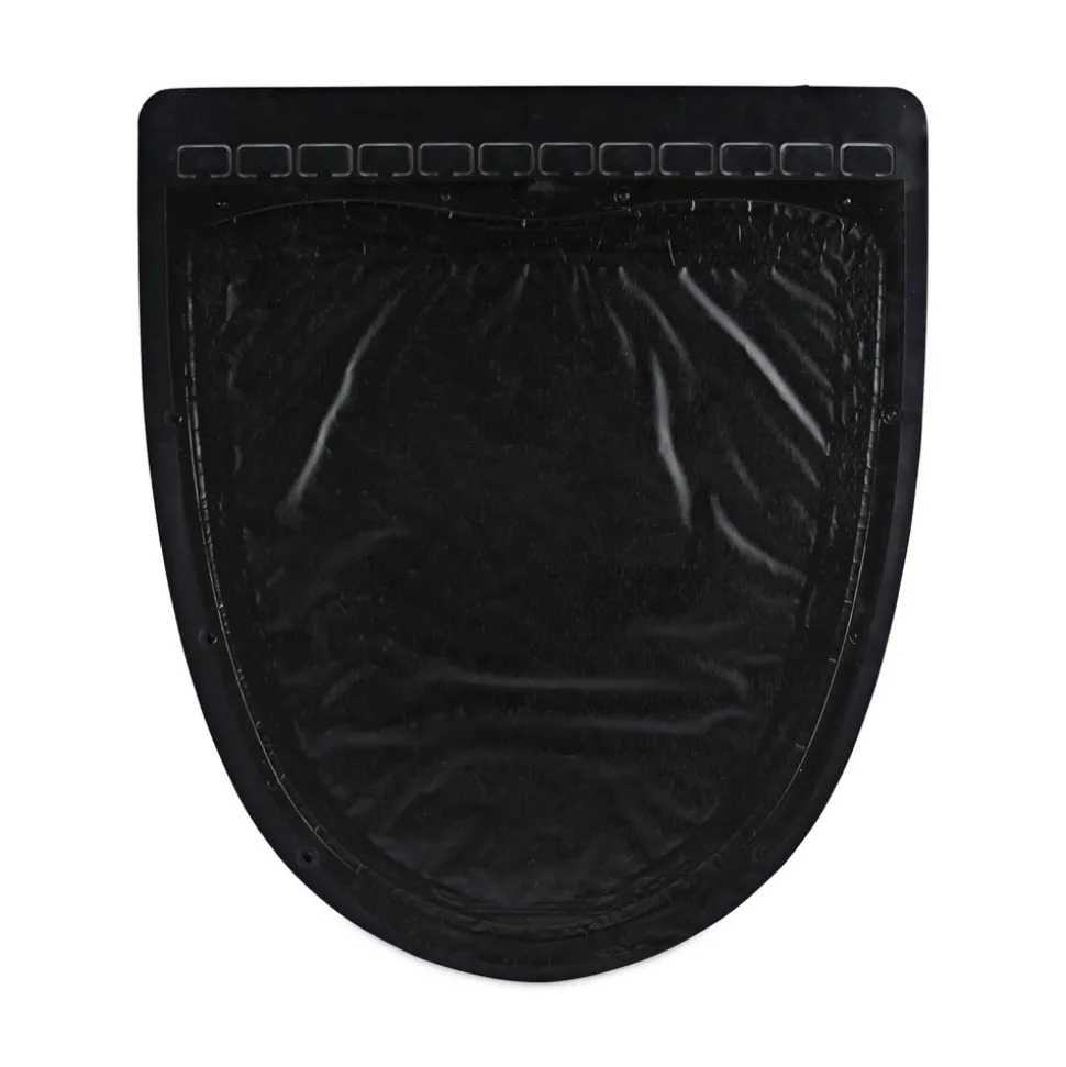 Boardwalk 17.5 x 20 Slip-Resistant Disposable Urinal Floor Mat 2.0 - Black/White (6/Carton)