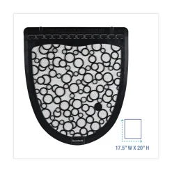 Boardwalk 17.5 x 20 Slip-Resistant Disposable Urinal Floor Mat 2.0 - Black/White (6/Carton)