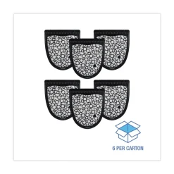 Boardwalk 17.5 x 20 Slip-Resistant Disposable Urinal Floor Mat 2.0 - Black/White (6/Carton)