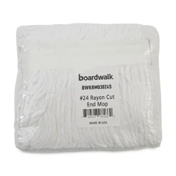 Boardwalk Banded Rayon 24 oz. Cut-End Mop Heads - White (12/Carton)