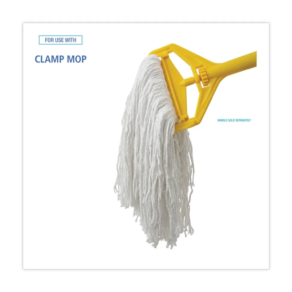 Boardwalk Banded Rayon 24 oz. Cut-End Mop Heads - White (12/Carton)