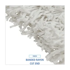 Boardwalk Banded Rayon 24 oz. Cut-End Mop Heads - White (12/Carton)
