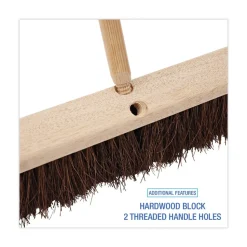 Boardwalk BWK20118 18 in. Brush 3.25 in. Natural Palmyra Fiber Bristles Floor Brush Head