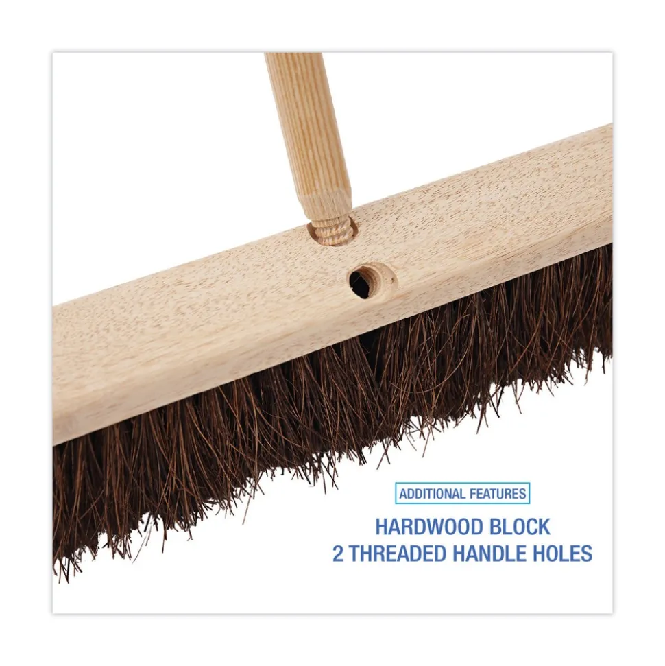 Boardwalk BWK20124 24 in. Brush 3.25 in. Natural Palmyra Fiber Bristles Floor Brush Head