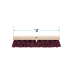 Boardwalk BWK20318 3 in. Maroon Heavy-Duty Polypropylene Bristles 18 in. Brush Floor Brush Head