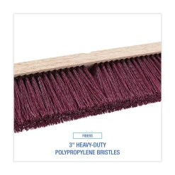 Boardwalk BWK20318 3 in. Maroon Heavy-Duty Polypropylene Bristles 18 in. Brush Floor Brush Head
