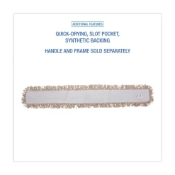 Boardwalk BWK1360 60 in. x 5 in. Hygrade Cotton Industrial Dust Mop Head - White