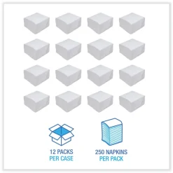 Boardwalk BWK8307 17 in. x 17 in. 1-Ply Dinner Napkin - White (3000/Carton)