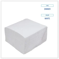Boardwalk BWK8307 17 in. x 17 in. 1-Ply Dinner Napkin - White (3000/Carton)