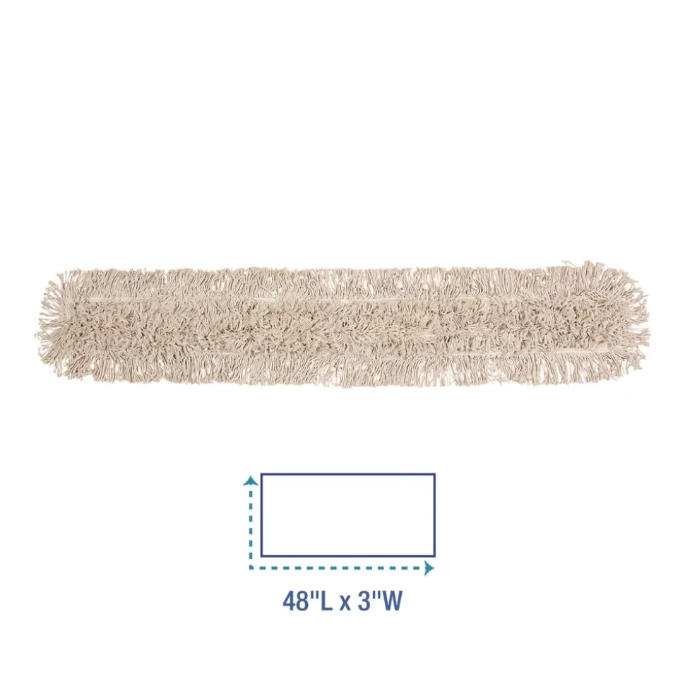 Boardwalk BWK1048 48 x 3 Cotton Dust Mop Head - White