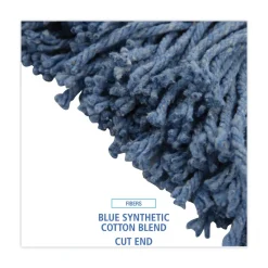 Boardwalk BWK2020B #20 Cut-End Cotton/Synthetic Fiber Standard Mop Head - Blue (12/Carton)