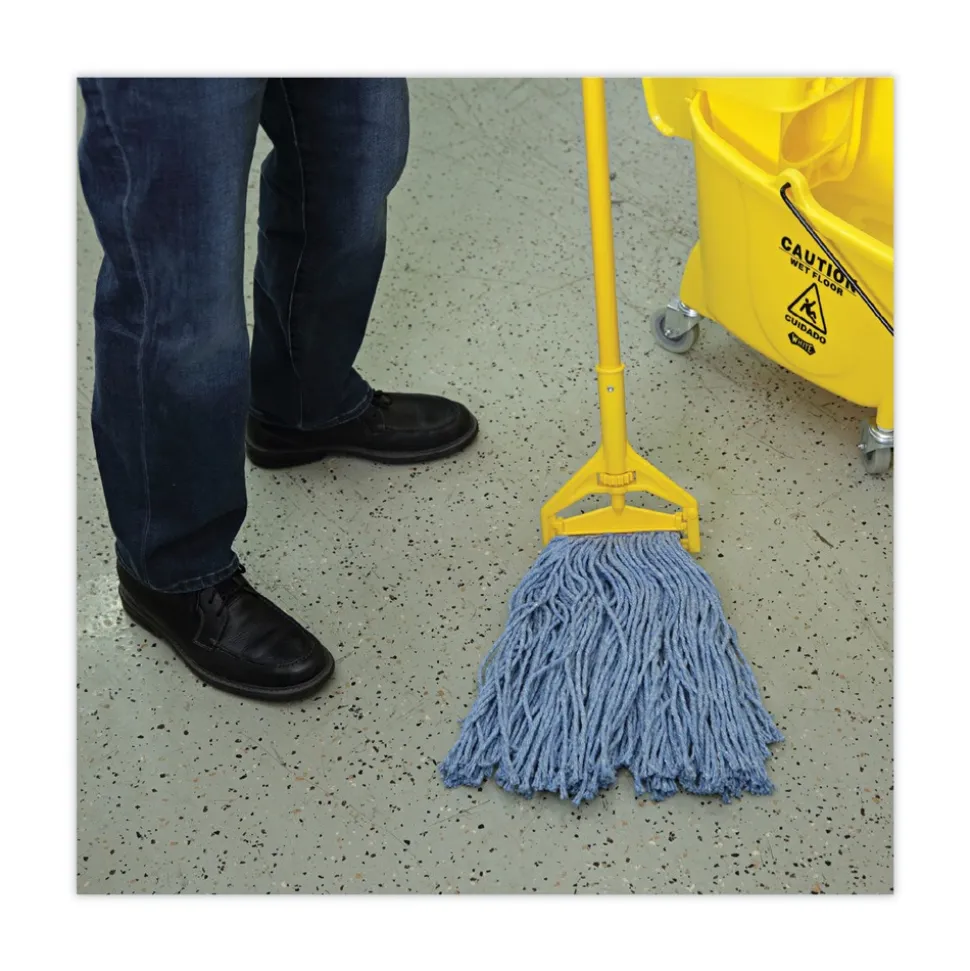 Boardwalk BWK2020B #20 Cut-End Cotton/Synthetic Fiber Standard Mop Head - Blue (12/Carton)
