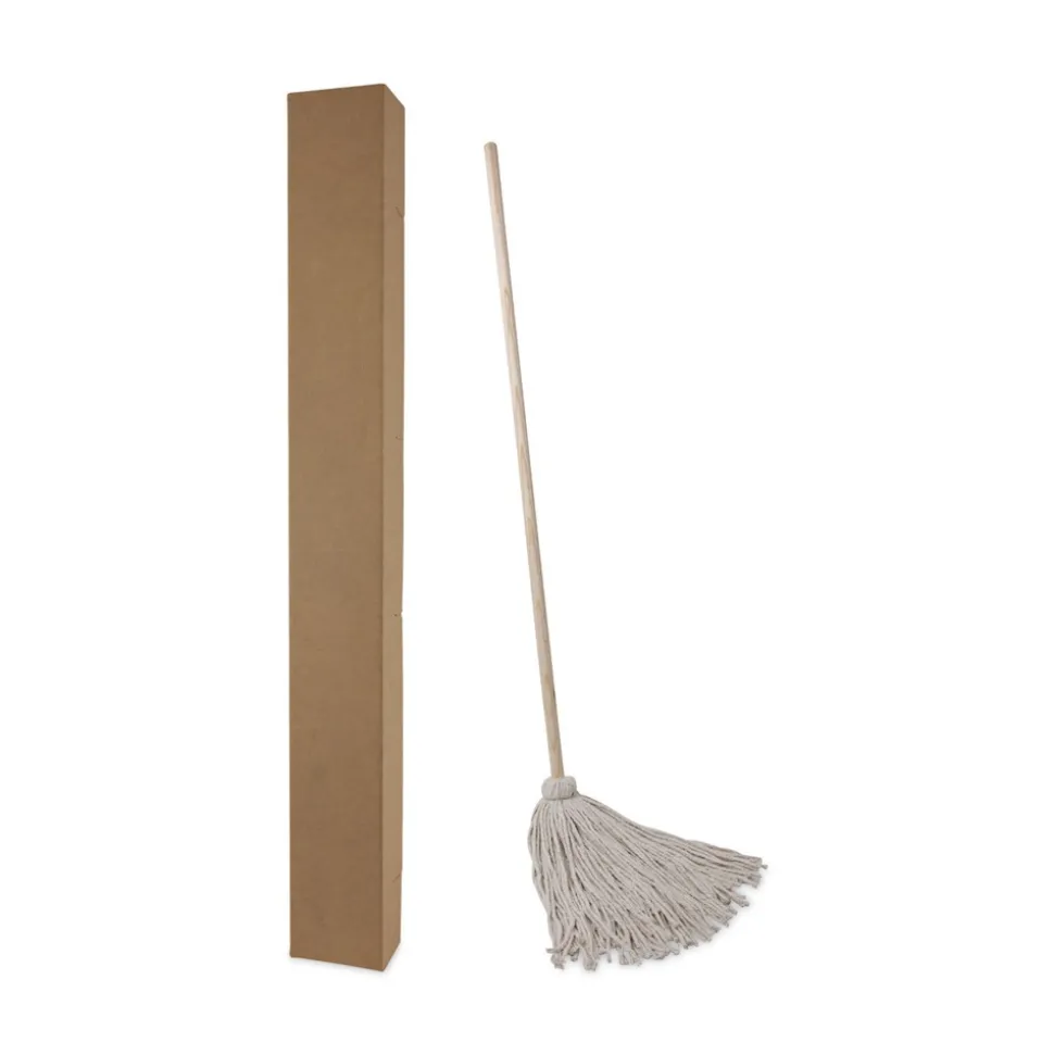 Boardwalk BWK124C 24 oz. Cotton Fiber Head Deck Mop with 54 in. Wooden Handle (6/Pack)