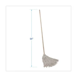 Boardwalk BWK124C 24 oz. Cotton Fiber Head Deck Mop with 54 in. Wooden Handle (6/Pack)