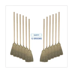 Boardwalk BWK932CCT 12/Carton 56 in. Warehouse Broom, Corn Fiber Bristles - Natural