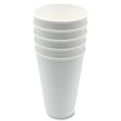 Boardwalk BWKDW16HCUP 16 oz. Double-Walled Paper Hot Cups - White (500/Carton)