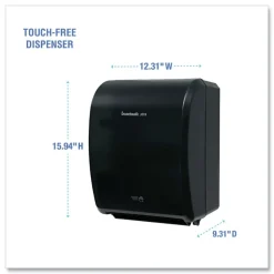 Boardwalk BWK33GREEN 12.31 in. x 9.31 in. x 15.94 in. Xtra Electronic Hand Towel Dispenser - Black (1-Carton)