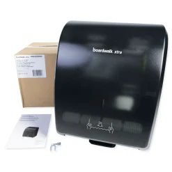 Boardwalk BWK29GREEN 12.31 in. x 9.31 in. x 15.94 in. Xtra Mechanical Hands-Free Towel Dispenser - Black (1-Carton)