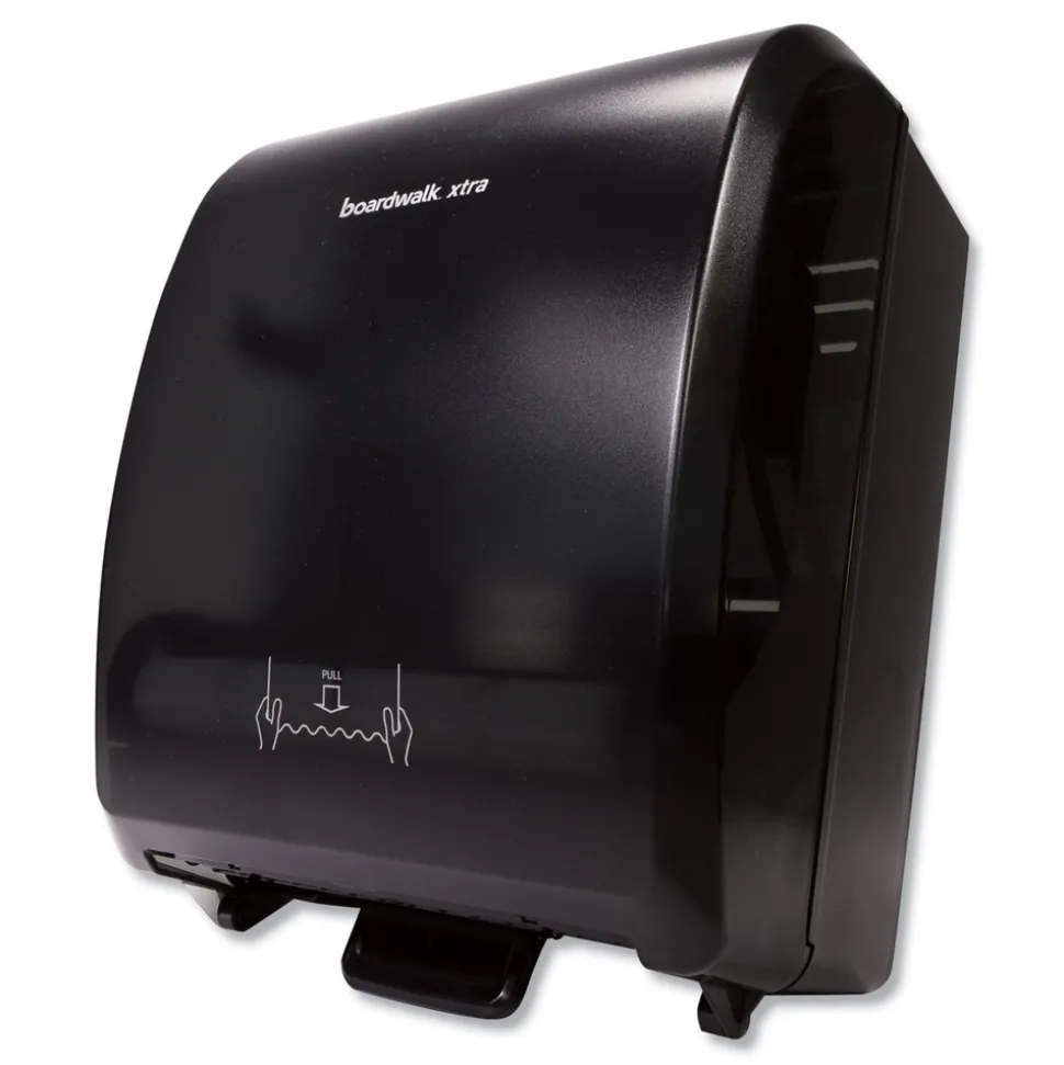 Boardwalk BWK29GREEN 12.31 in. x 9.31 in. x 15.94 in. Xtra Mechanical Hands-Free Towel Dispenser - Black (1-Carton)