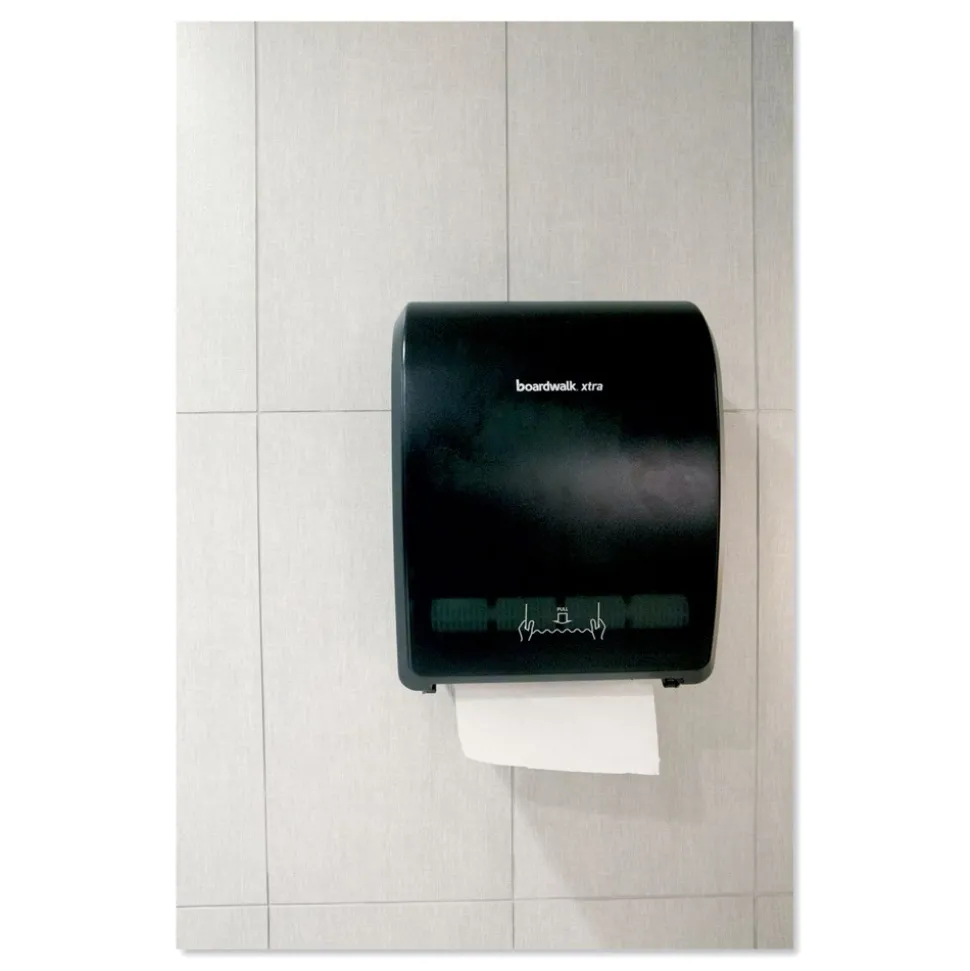 Boardwalk BWK29GREEN 12.31 in. x 9.31 in. x 15.94 in. Xtra Mechanical Hands-Free Towel Dispenser - Black (1-Carton)