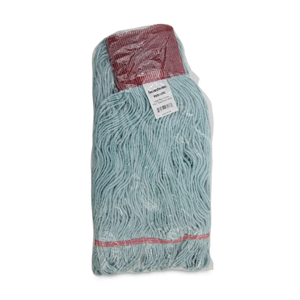 Boardwalk BWK1400LCT EchoMop with Looped-End Synthetic/Cotton Wet Mop Head - Large, Blue (12/Carton)