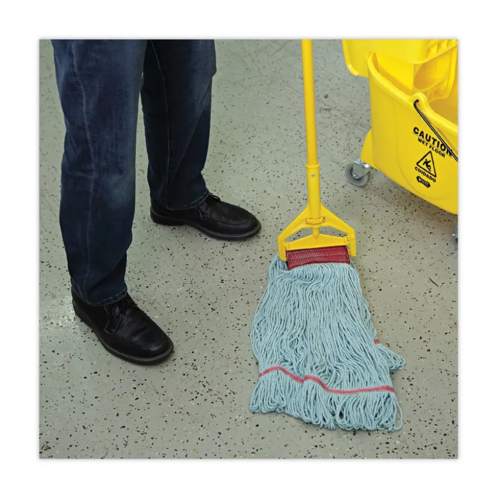 Boardwalk BWK1400LCT EchoMop with Looped-End Synthetic/Cotton Wet Mop Head - Large, Blue (12/Carton)