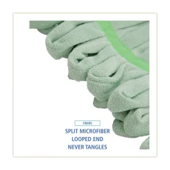 Boardwalk BWKMWTMGCT Microfiber Looped-End Wet Mop Heads - Medium, Green (12/Carton)