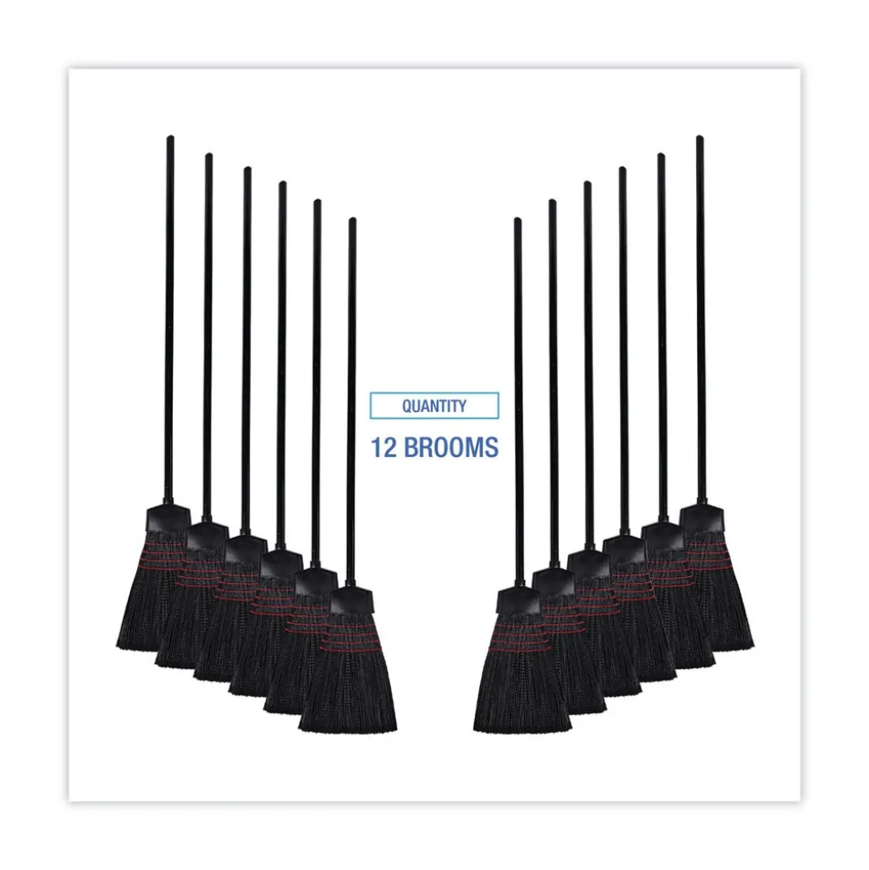 Boardwalk BWK916P 54 in. Wood Handle Maid Broom with Plastic Bristles (1 Dozen)