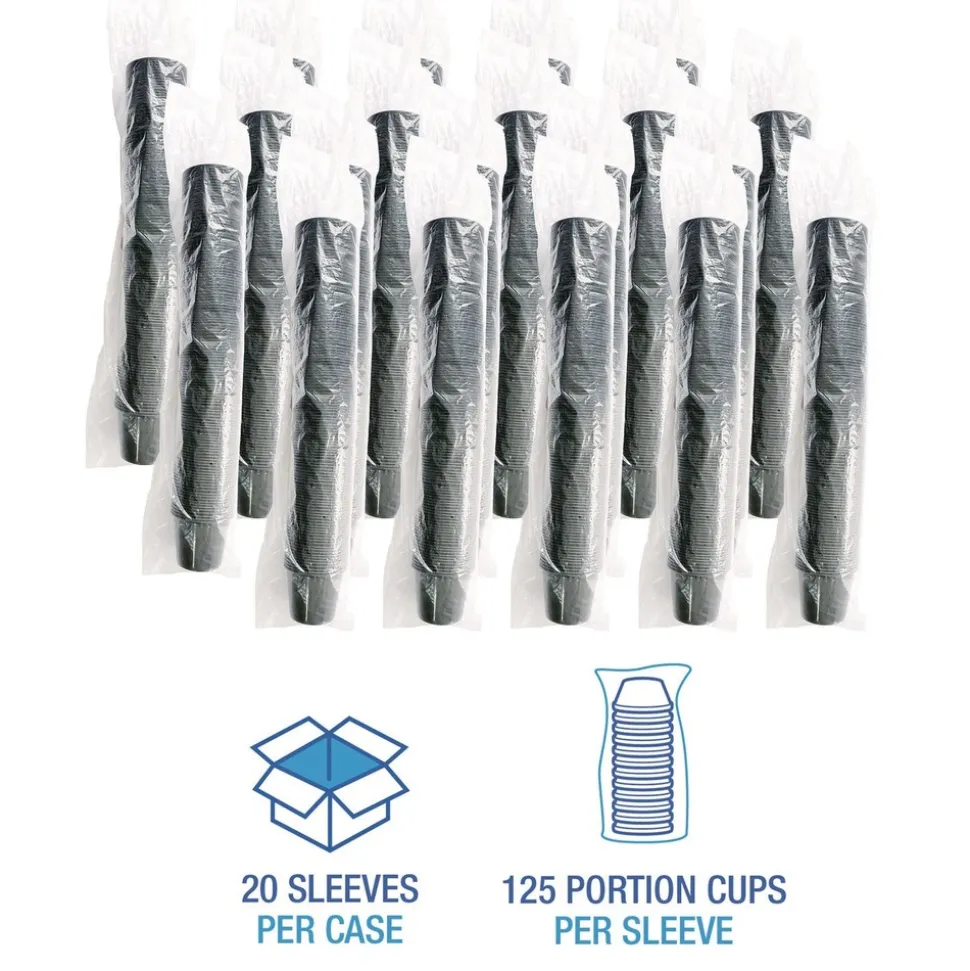 Boardwalk BWKPRTN55BL 5.5 oz. Polypropylene Souffle/Portion Cups - Black (2500/Carton)