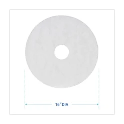 Boardwalk BWK4016WHI 16 in. Diameter Polishing Floor Pads - White (5/Carton)