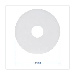 Boardwalk BWK4012WHI 12 in. Diameter Polishing Floor Pads - White (5/Carton)