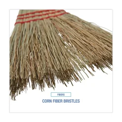 Boardwalk Corn Fiber Lobby/Toy Broom with 39 in. Wood Handle - Red/Yellow (12/Carton)