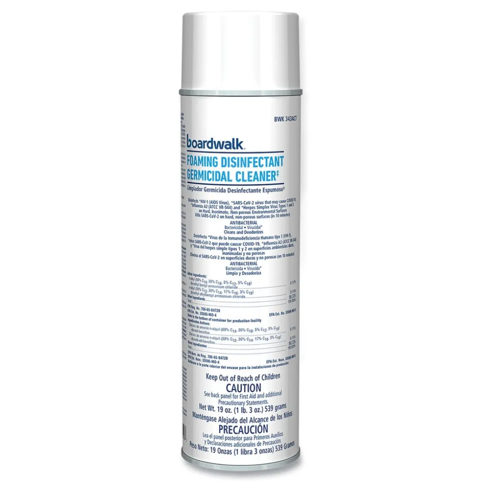 Boardwalk CP873BOARDWK 19 oz. Aerosol Can Foaming Disinfectant Germicidal Cleaner - Flowery Scent (12/Carton)
