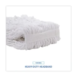 Boardwalk Cut-End Rayon Wet Mop Heads - White (12/Carton)