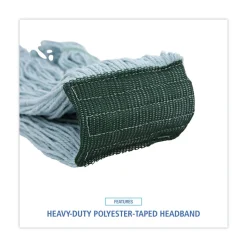 Boardwalk EchoMop with Looped-End Synthetic/Cotton Wet Mop Head - Medium, Blue (12/Carton)