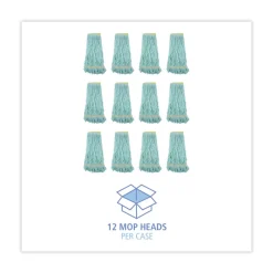 Boardwalk Ecomop Looped-End Recycled Fibers Mop Head - Extra Large, Green (12/Carton)