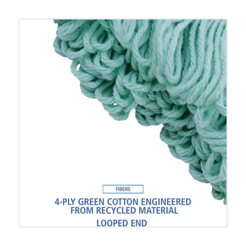 Boardwalk Ecomop Looped-End Recycled Fibers Mop Head - Extra Large, Green (12/Carton)
