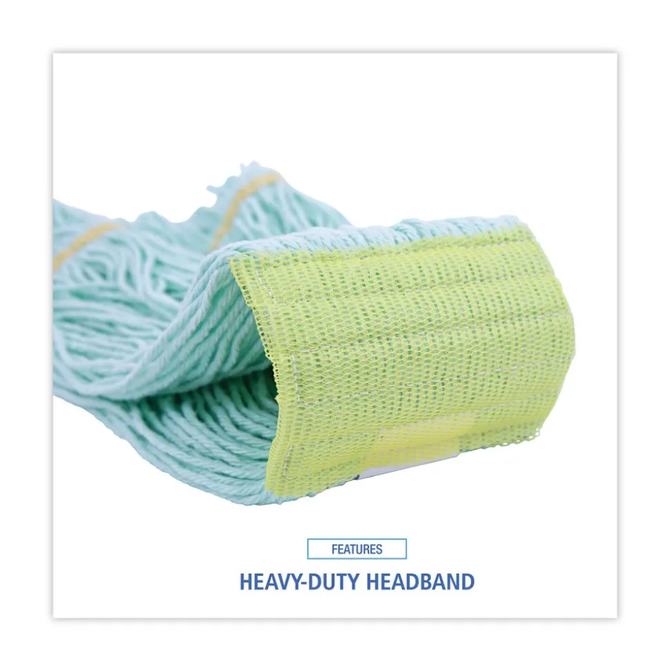 Boardwalk Ecomop Looped-End Recycled Fibers Mop Head - Extra Large, Green (12/Carton)