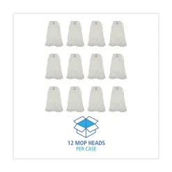 Boardwalk Enviro Clean Looped Mop Head With Tailband - Large, White (12/Carton)